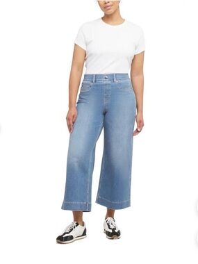 Spanx High-Rise Wide Leg Crop Jeans Blue Size 3X(3T)